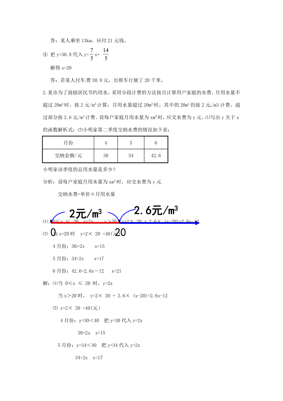 河南省濮阳市南乐县张果屯乡中学八年级数学上册《14.2.2一次函数（四）》教案新人教版.doc