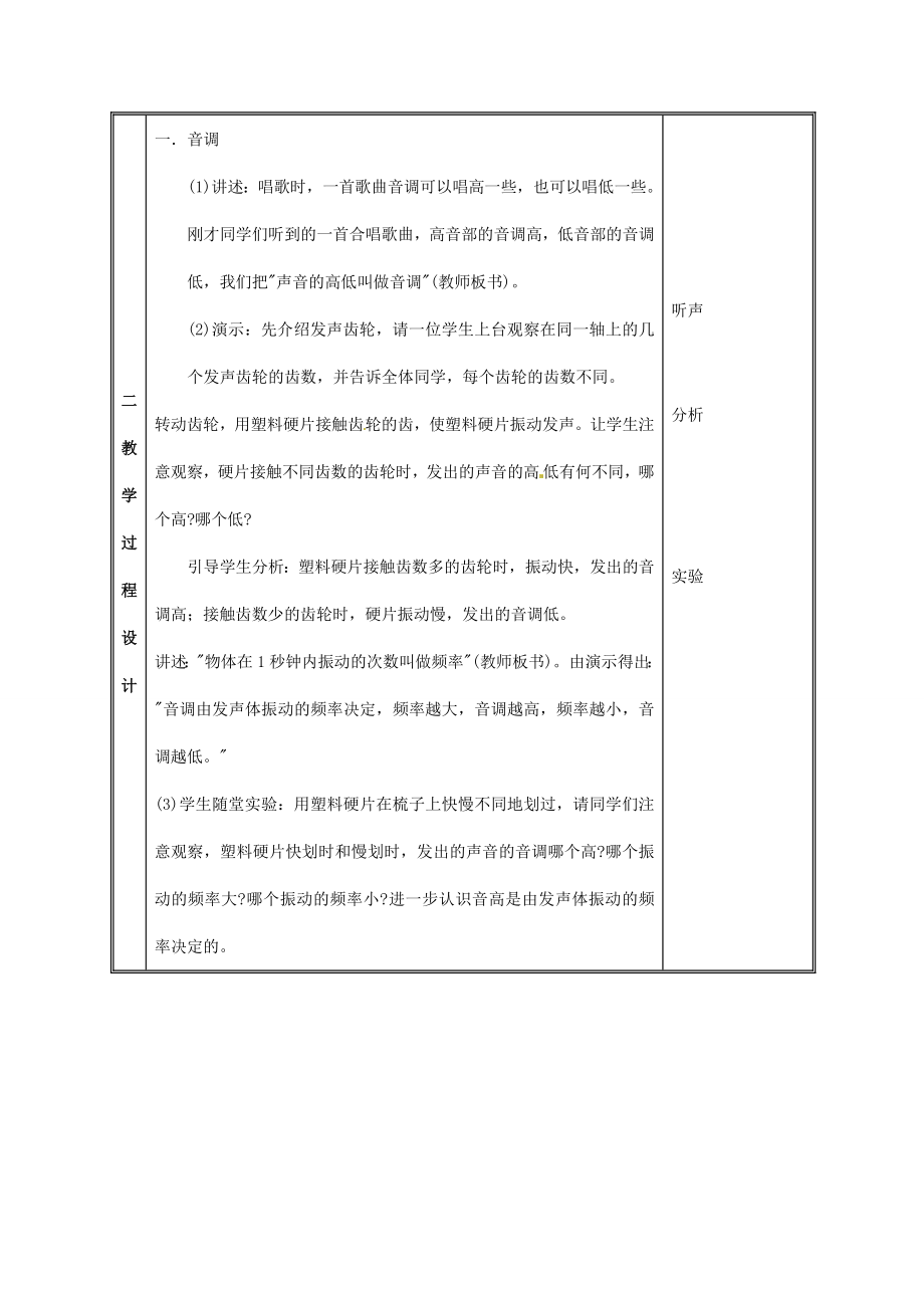 江西省吉安县凤凰中学八年级物理上册声教案.doc