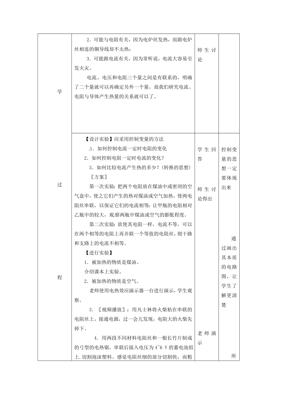 河北省秦皇岛市抚宁县驻操营学区八年级物理下册电和热教案新人教版.doc