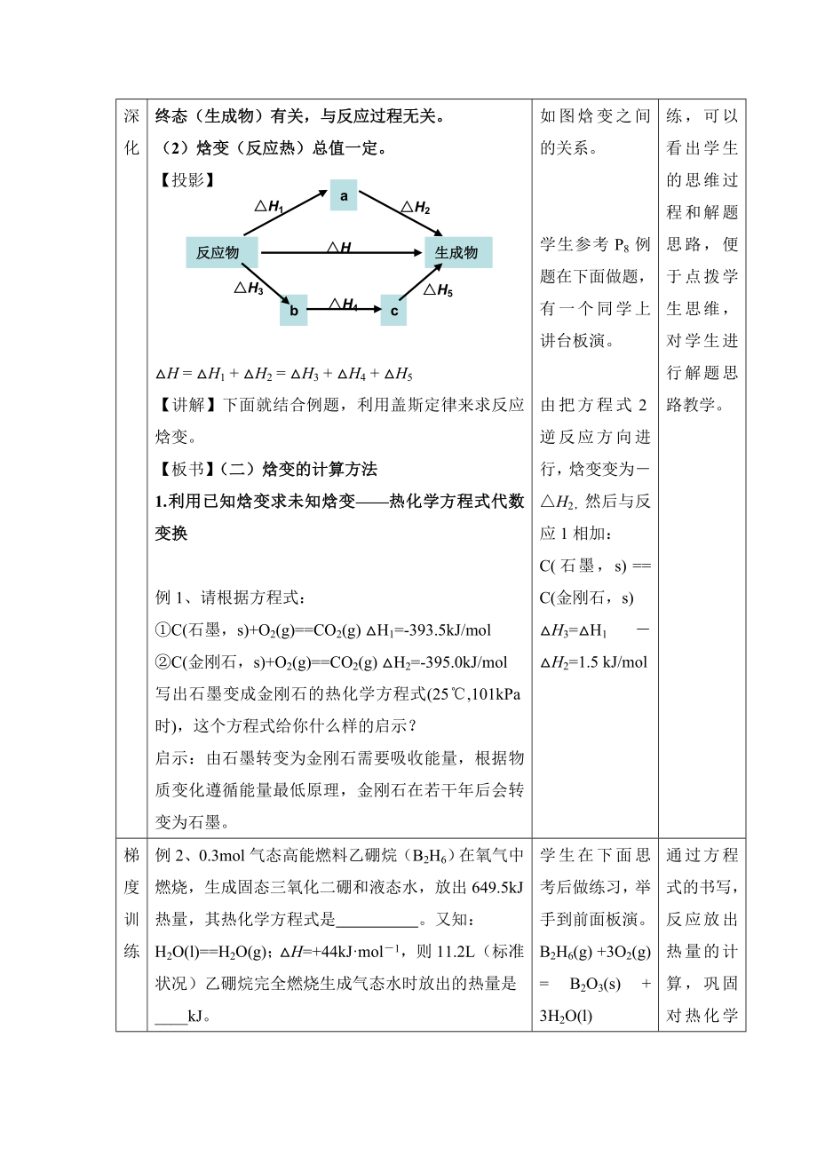 鲁科版高中化学选修41.1《化学反应的热效应》第三课时参考教案1.doc