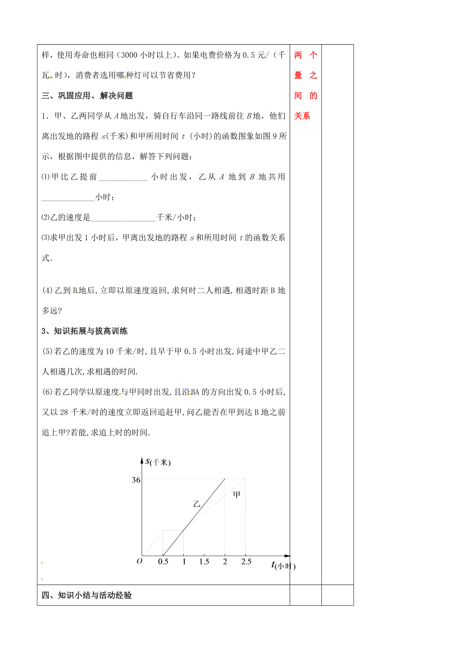 辽宁省大连市第七十六中学八年级数学上册第十四章一次函数的应用教案（1）新人教版.doc