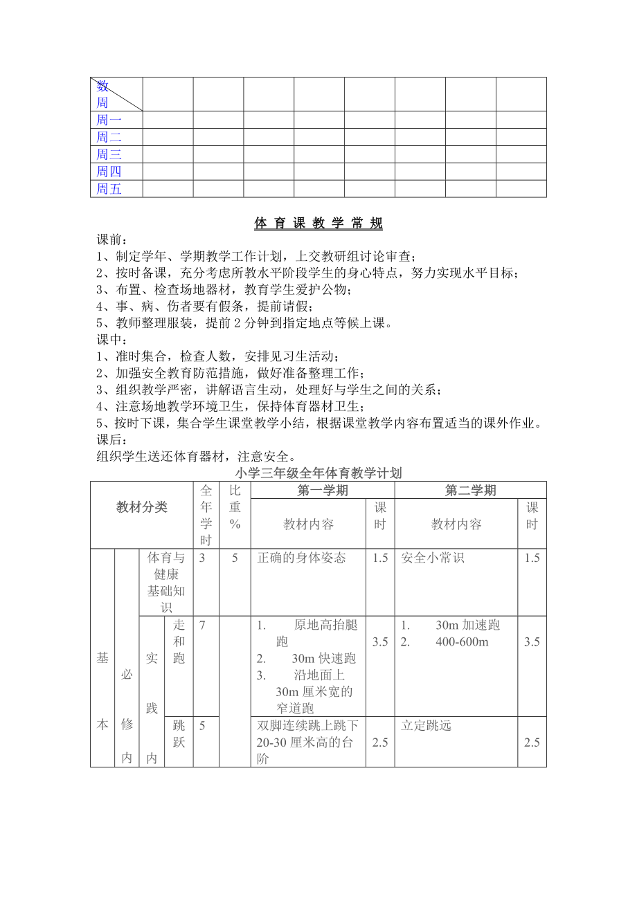 苏教版三年级上册体育教案(4).doc