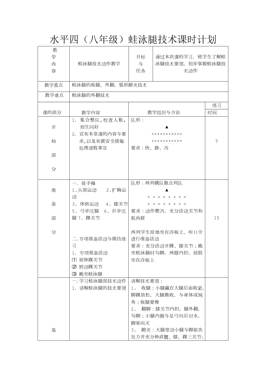 蛙泳腿教案.doc