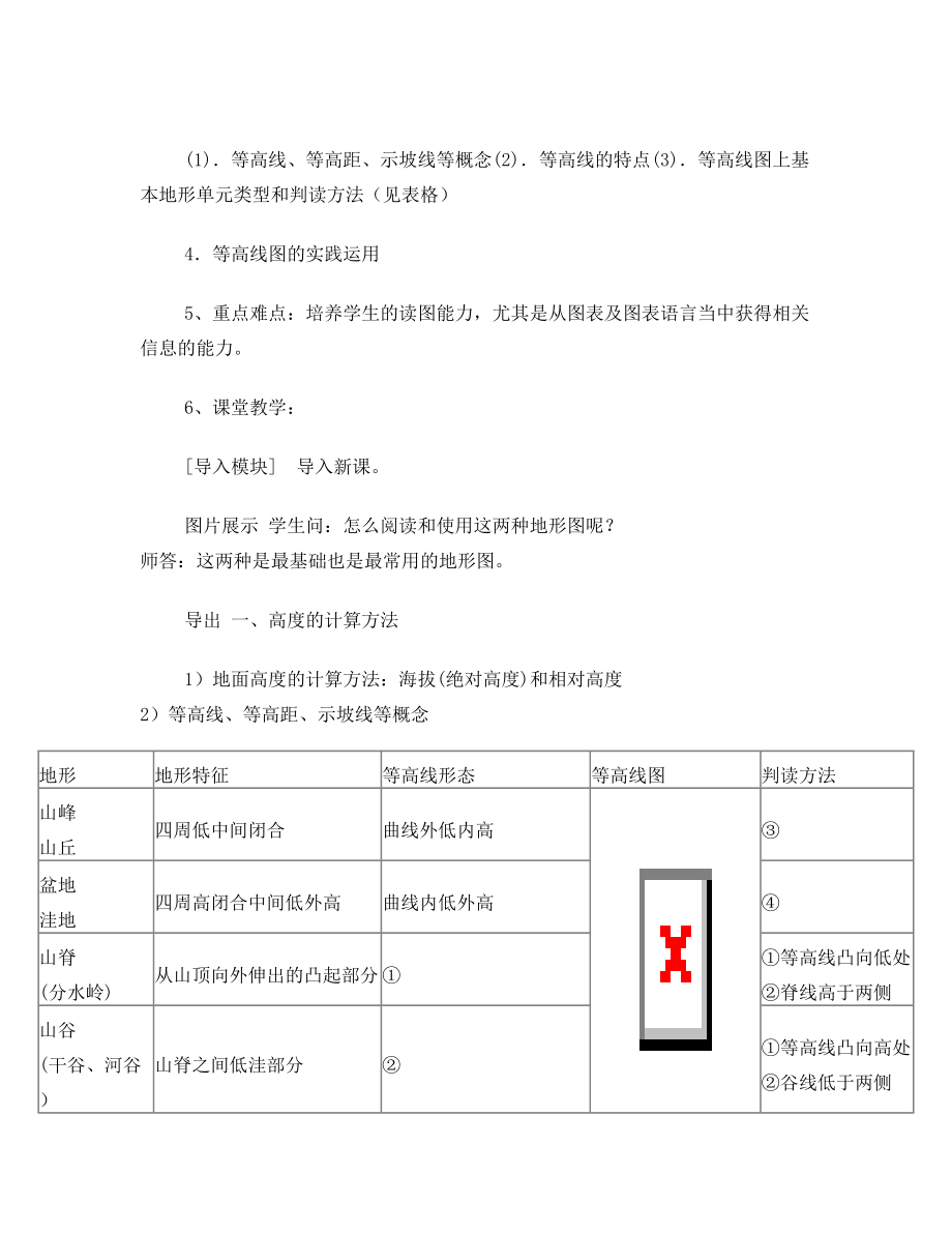 等高线地形图教学设计.doc