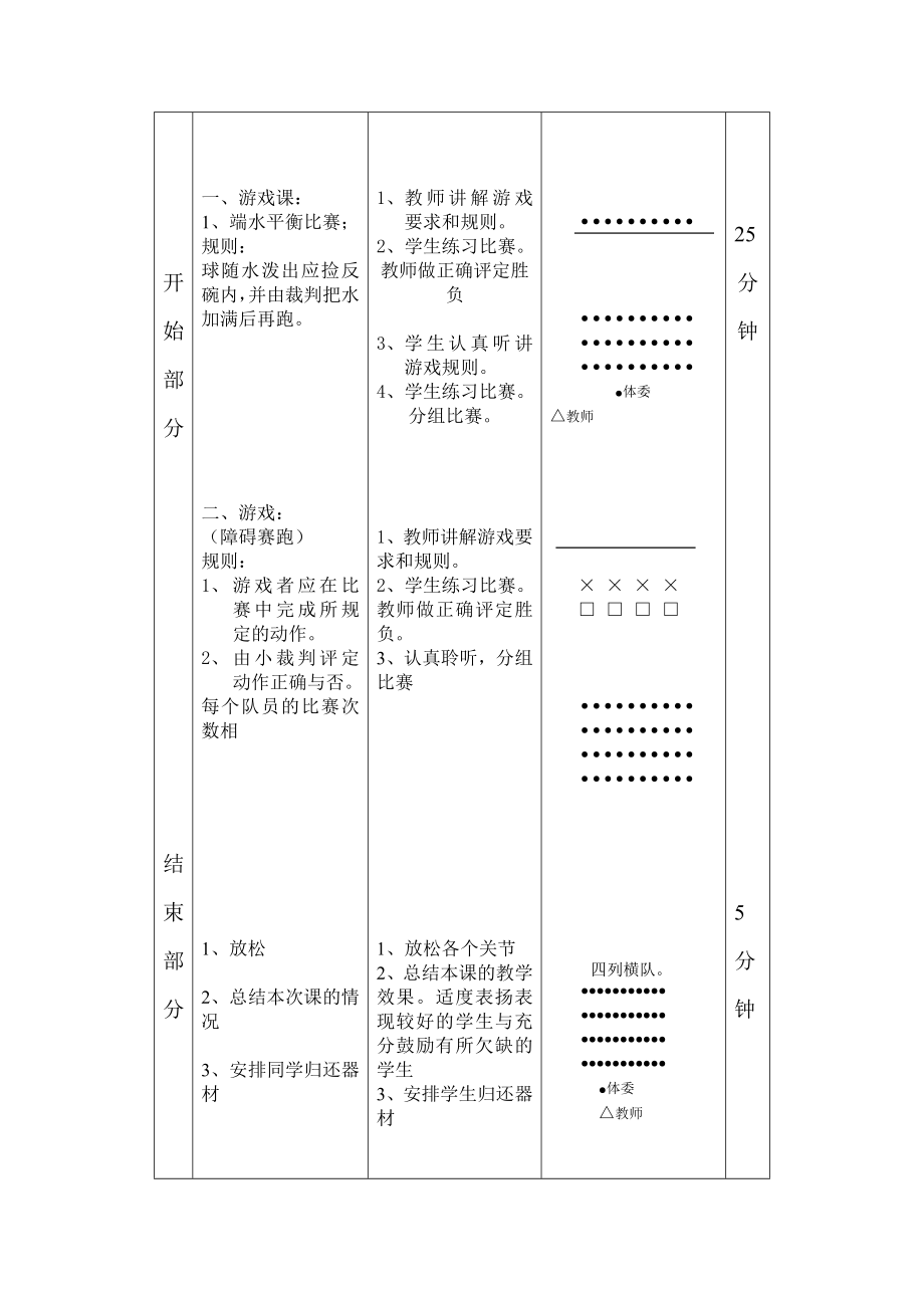 端水平衡教案、障碍跑.doc