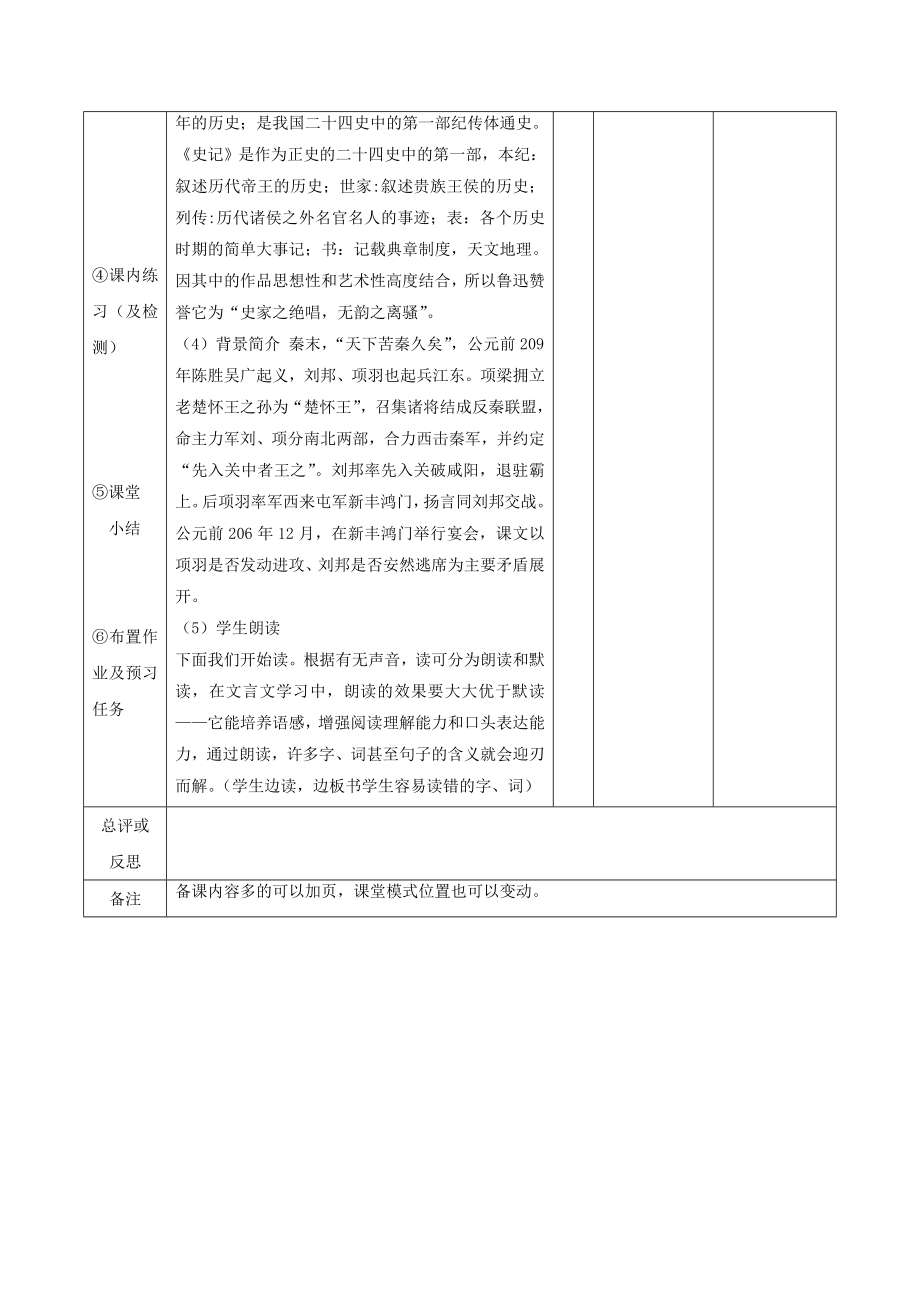 江西省万载县株潭中学高中语文6鸿门宴（第1课时）教案新人教版必修1.doc