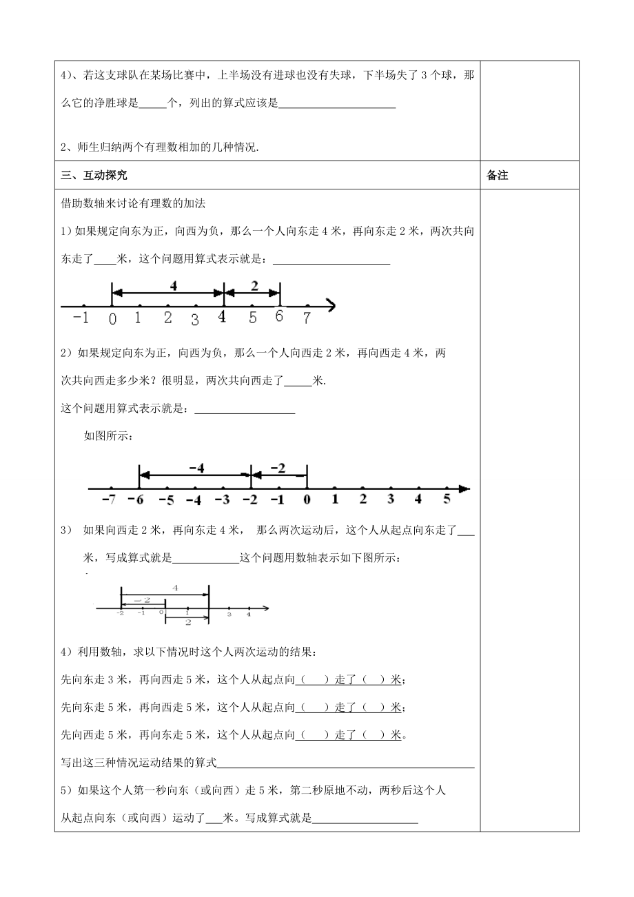 江苏省连云港市云台中学七年级数学上册2.5有理数的加法教案（新版）苏科版.doc