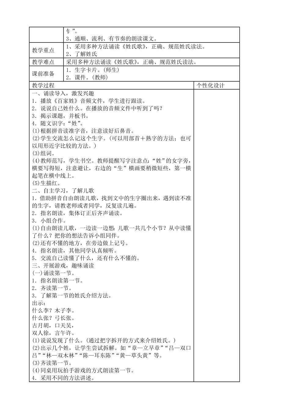 部编版一年级语文下册全册教案(2).doc