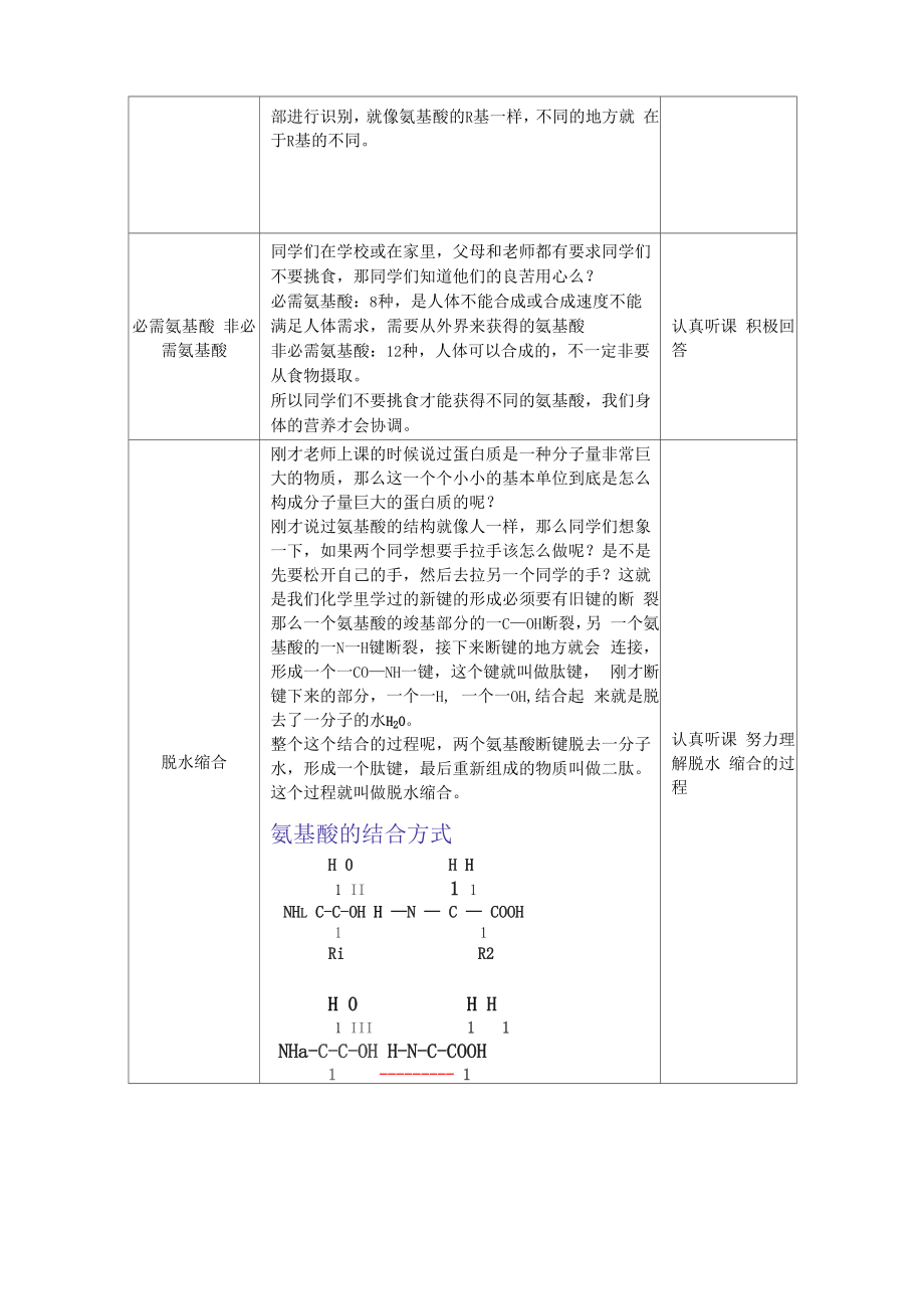 高中生物蛋白质教案.doc