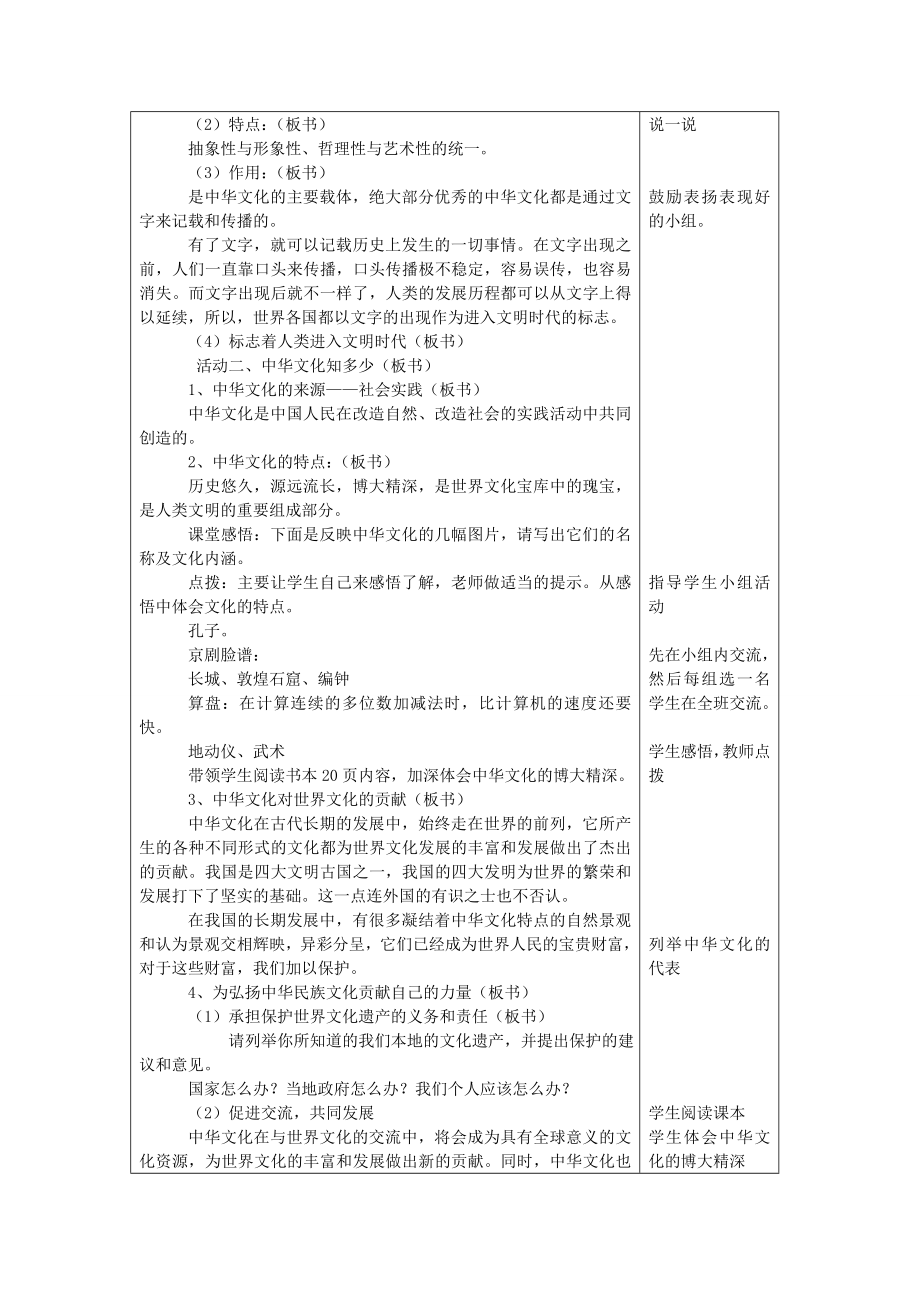 秋九年级政治全册第二课12框中华文化博大精深教案苏教版苏教版初中九年级全册政治教案.doc