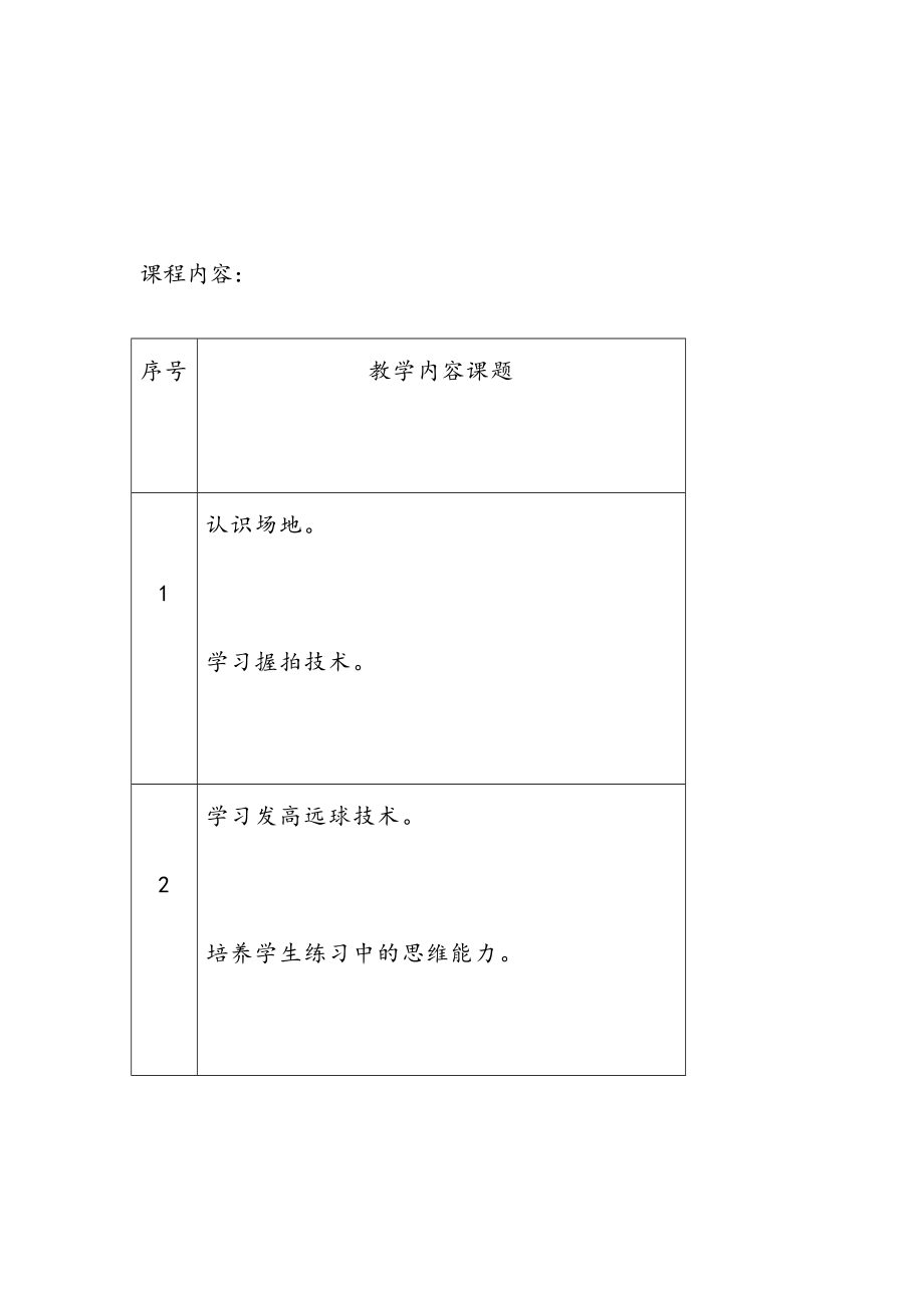 羽毛球教学计划及教案.doc