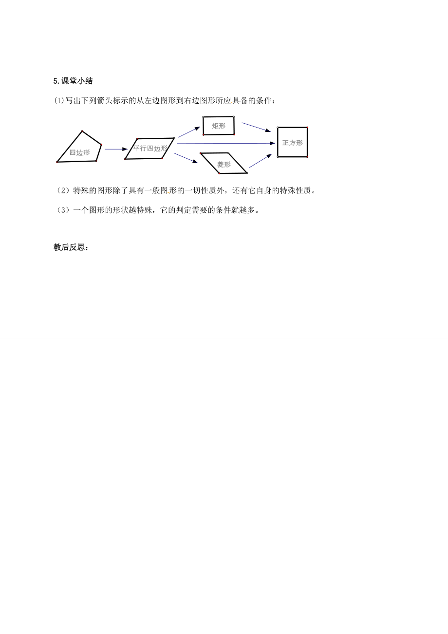 江苏省淮安市洪泽县黄集镇八年级数学下册第9章中心对称图形—平行四边形9.4矩形、菱形、正方形（5）教案（新版）苏科版（新版）苏科版初中八年级下册数学教案.doc