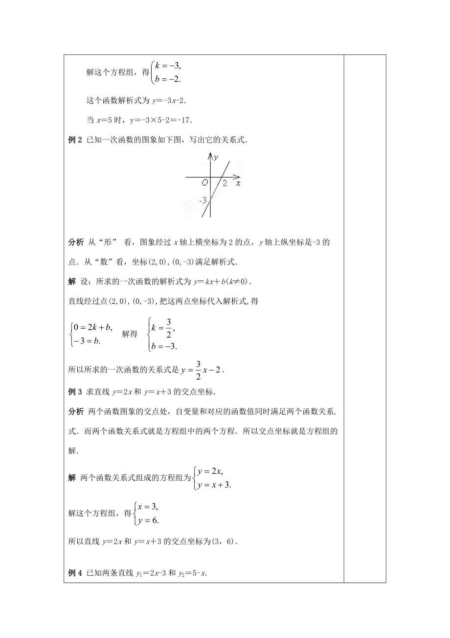 河南省洛阳市下峪镇初级中学八年级数学上册《一次函数》教案3新人教版.doc