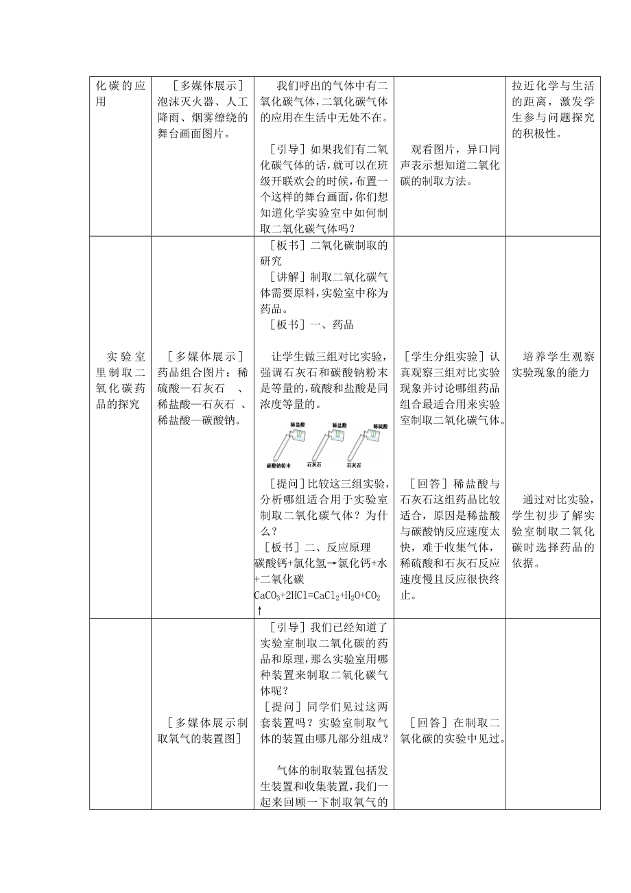 辽宁省东港市黑沟中学九年级化学上册第六单元课题2二氧化碳制取的研究教案（新版）新人教版.doc