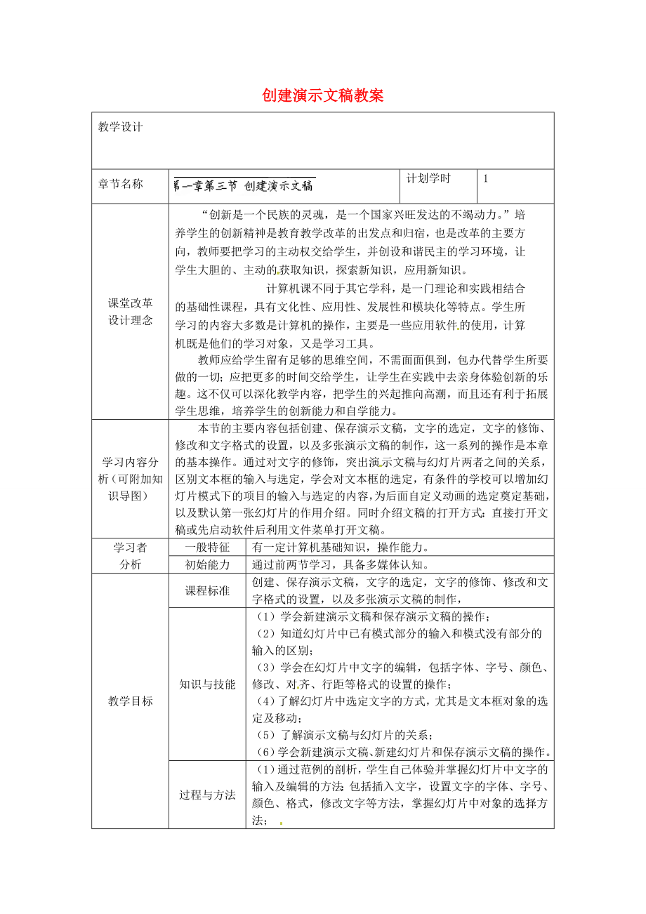 河南省洛阳市第二外国语学校八年级信息技术创建演示文稿教案新人教版.doc