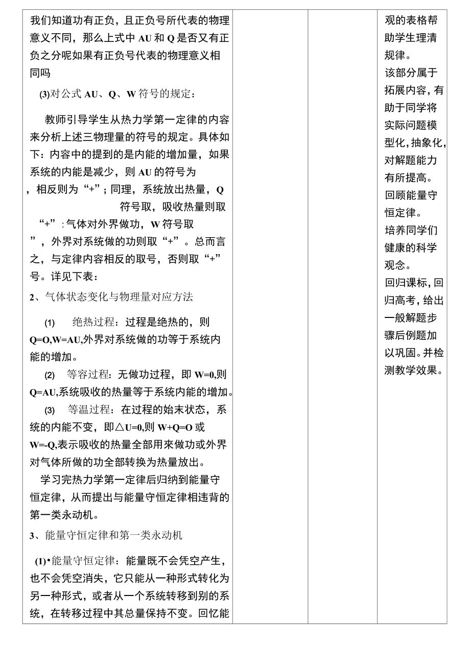 热力学第一定律教学设计教案.doc