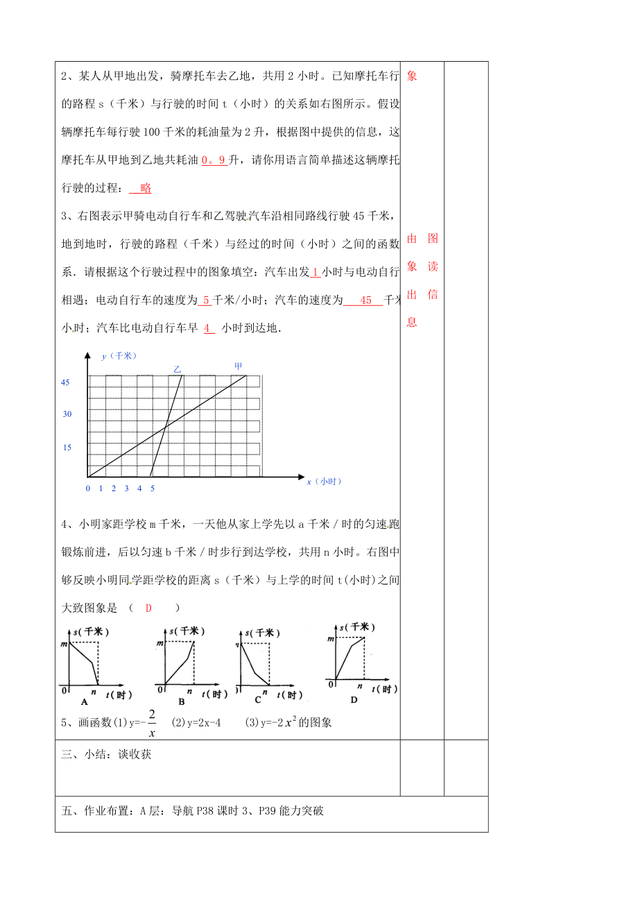 辽宁省大连市第七十六中学八年级数学上册第十四章14.1变量与函数复习教案（2）新人教版.doc