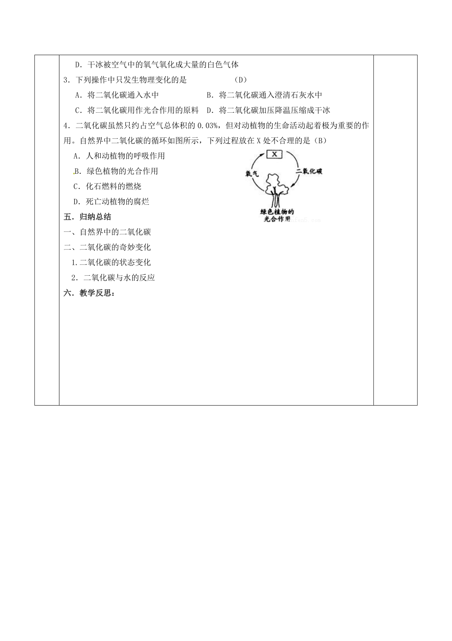 江苏省苏州市太仓市城厢镇九年级化学全册第二章身边的化学物质2.2奇妙的二氧化碳教案1（新版）沪教版（新版）沪教版初中九年级全册化学教案.doc