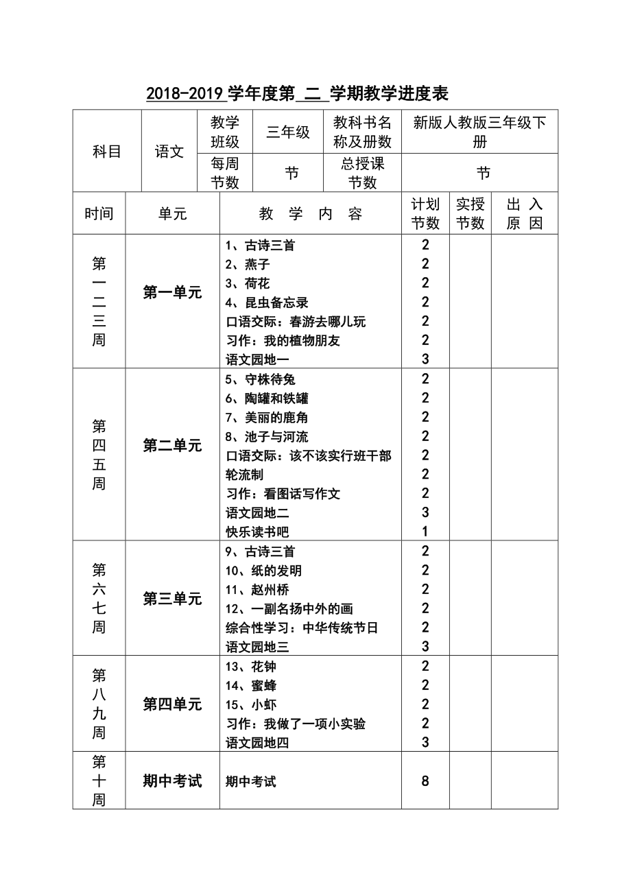 部编人教版三年级下册语文全册教案(2).doc