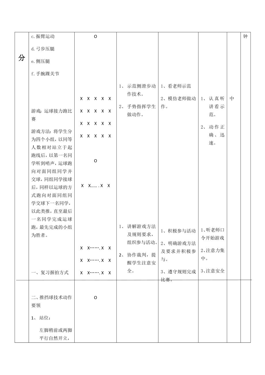 高中乒乓球模块教学教案.doc