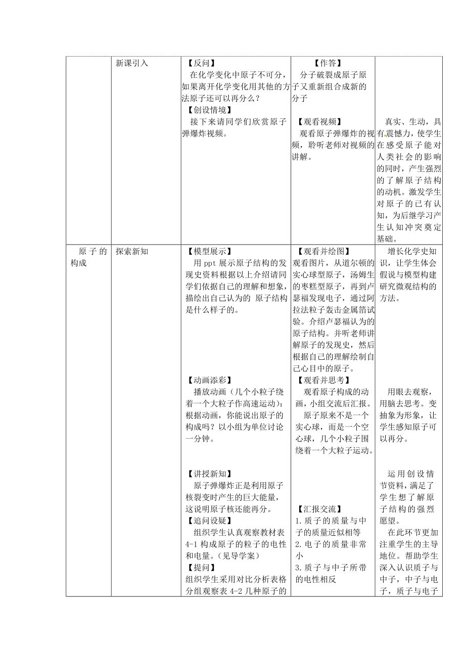 辽宁省东港市黑沟中学九年级化学上册第三单元课题2原子的结构教案1（新版）新人教版.doc