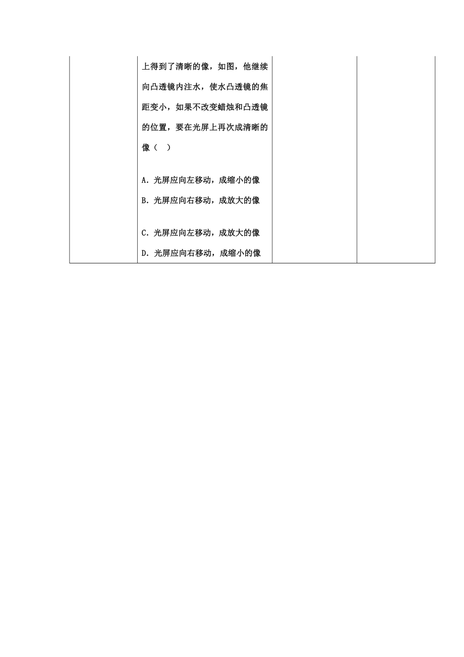 河南省商水县中考物理凸透镜成像规律复习教案人教版初中九年级全册物理教案.doc