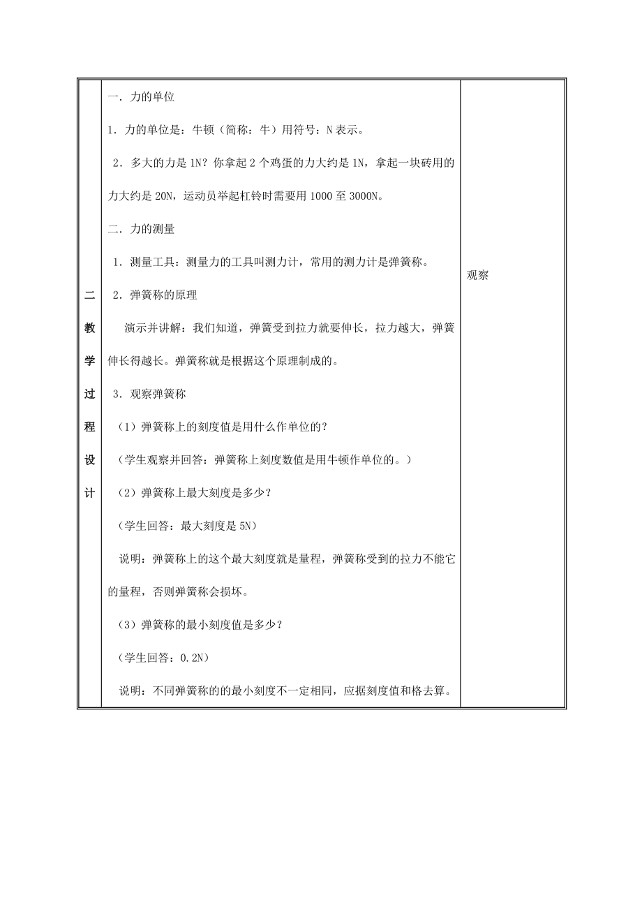 江西省吉安县凤凰中学八年级物理上册力教案.doc