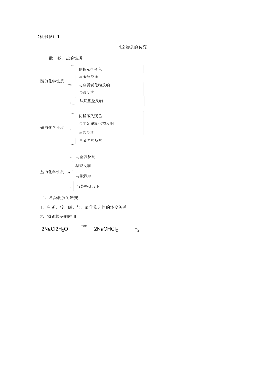 高中化学人教版必修第一册教案1.1.2物质的转化.doc