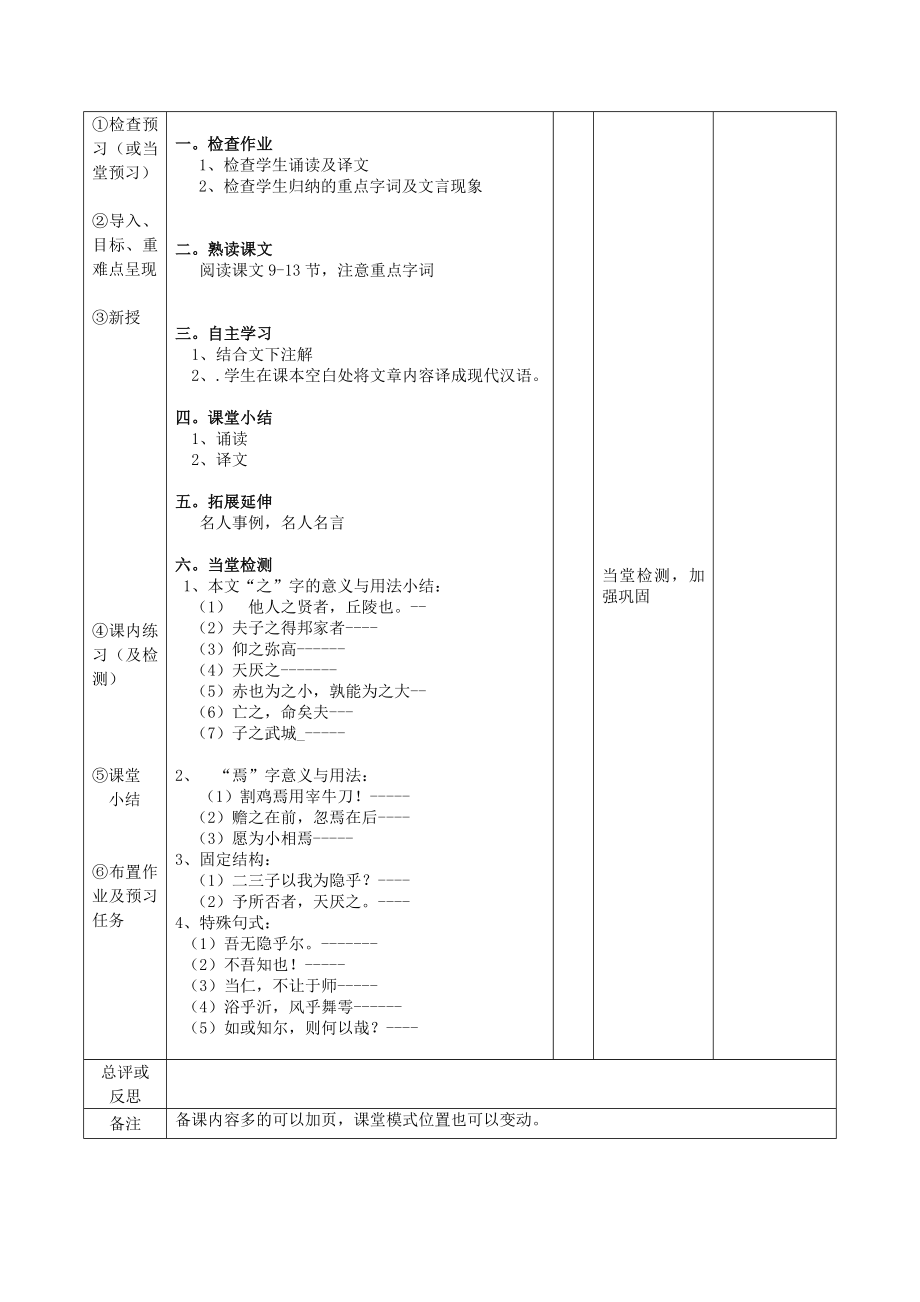 江西省万载县株潭中学高中语文1.2当仁不让于师（第三课时）教案新人教版选修《先秦诸子选读》.doc