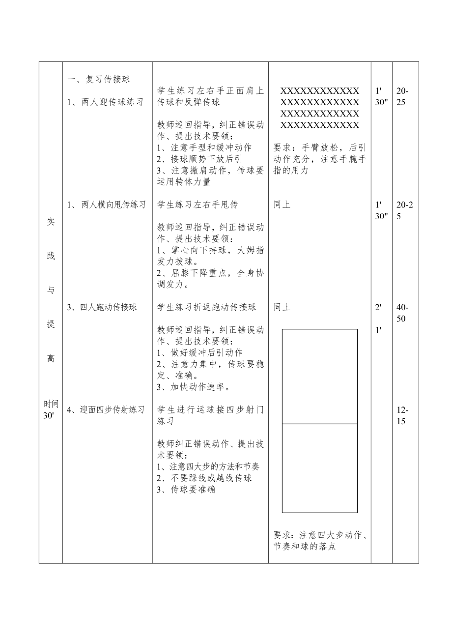 郑州市第七中学手球课教案.doc