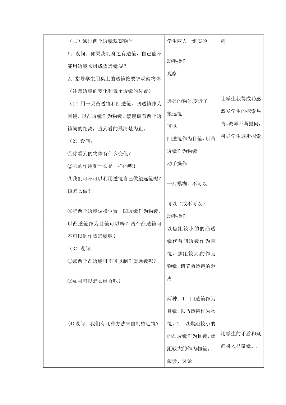 江苏省太仓市八年级物理上册4.5望远镜和显微镜教案（新版）苏科版（新版）苏科版初中八年级上册物理教案.doc