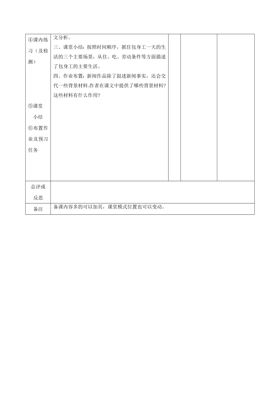 江西省万载县株潭中学高中语文11包身工（第2课时）教案新人教版必修1.doc