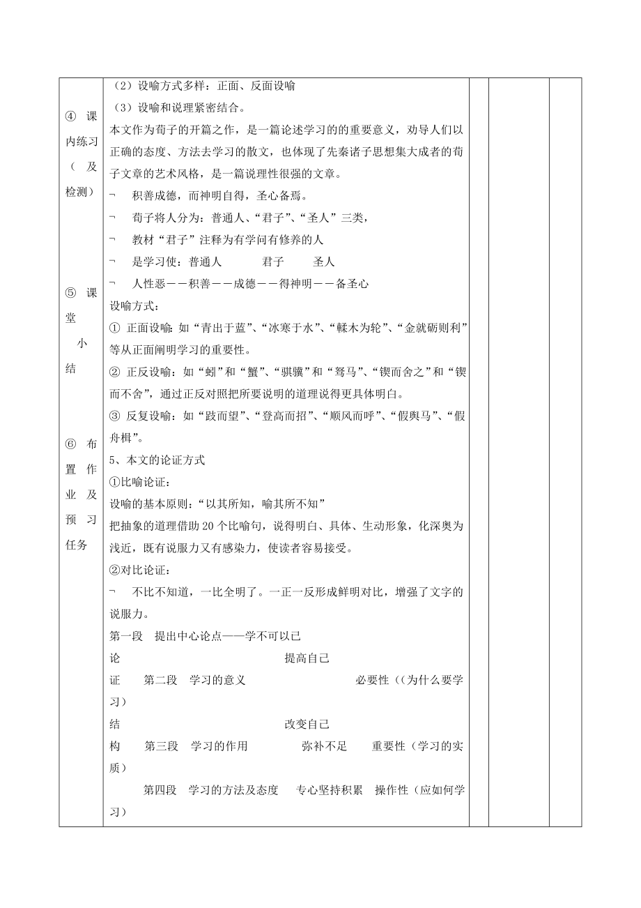 江西省万载县株潭中学高中语文9劝学（第三课时）教案新人教版必修3.doc