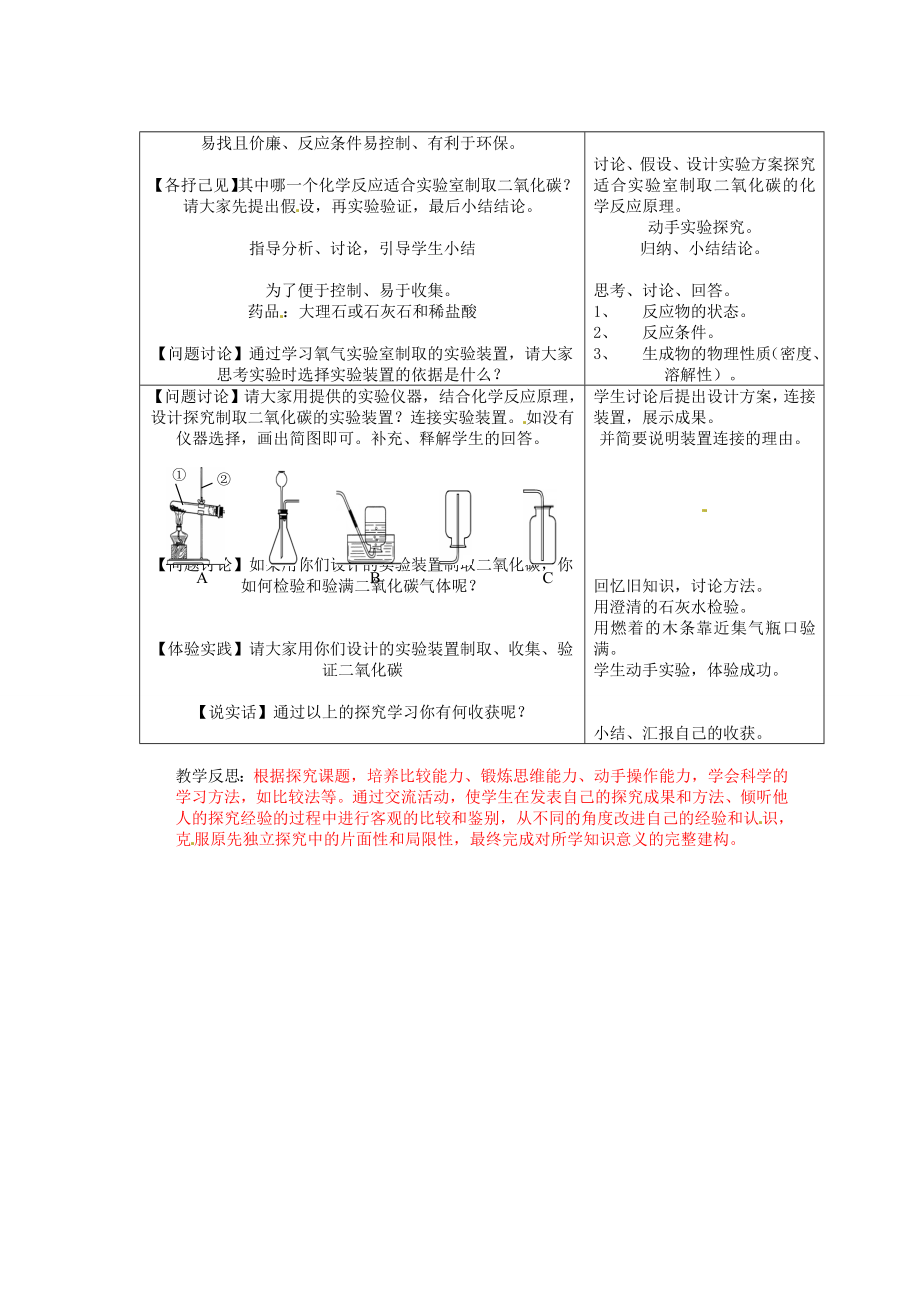 江苏省连云港市东港中学东校区九年级化学上册课题2二氧化碳制取的研究教案新人教版.doc