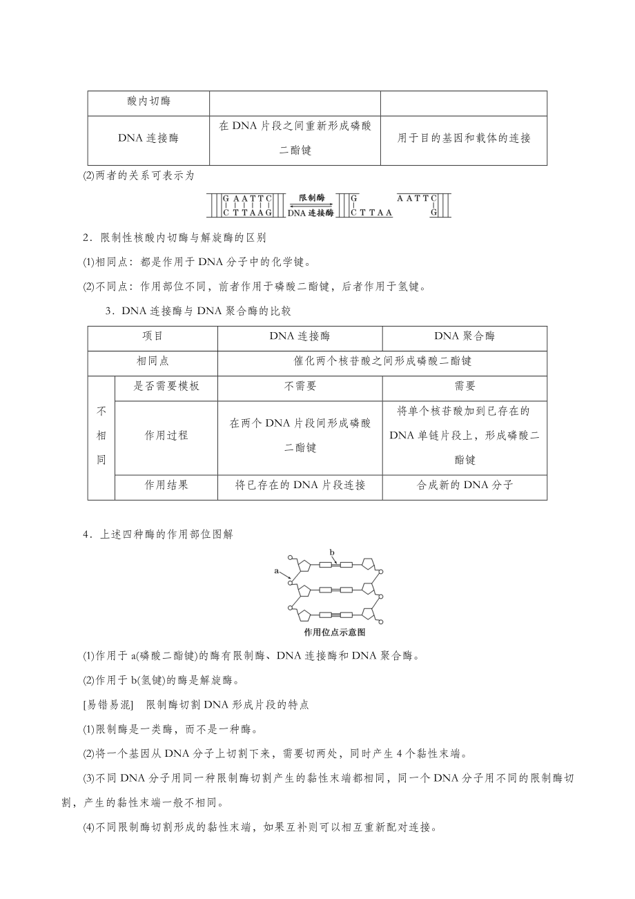 人教版高考生物选修3同步试题1.1DNA重组技术的基本工具.doc