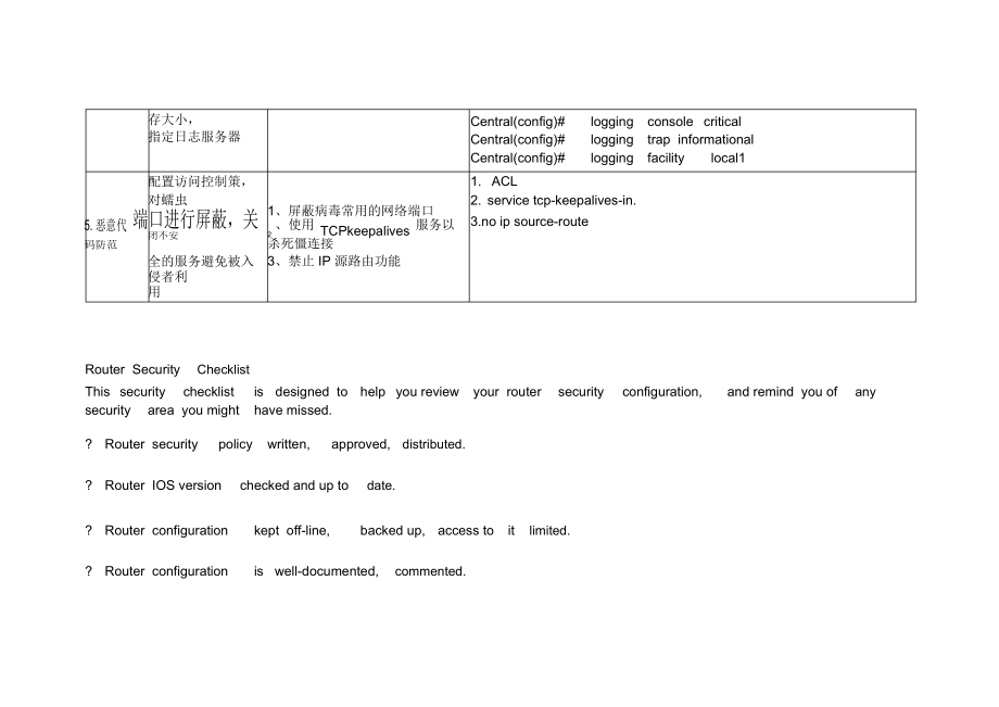 cisco网络设备安全加固手册.doc