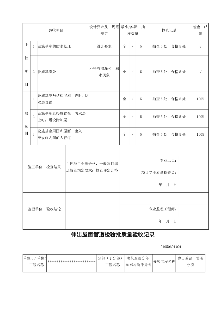 屋面细部构造各检验批.doc