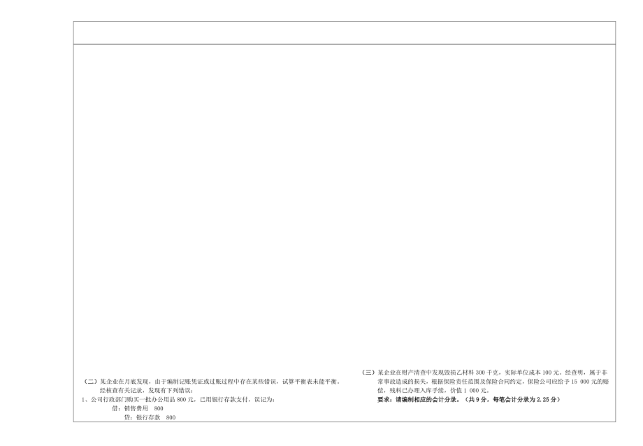 会计学原理试题B(20082009第一学期).doc