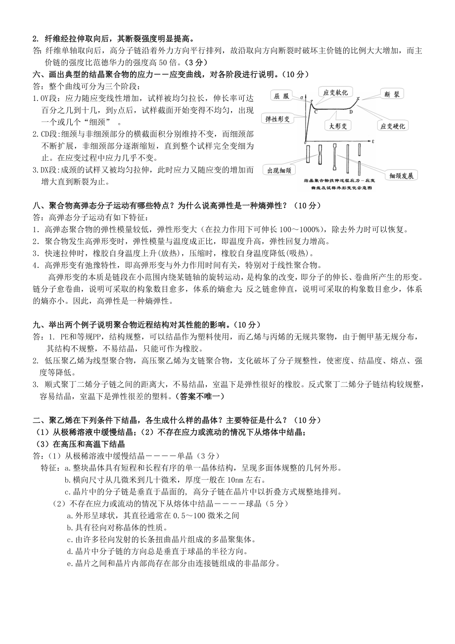 东华大学高分子物理简答题题库.doc