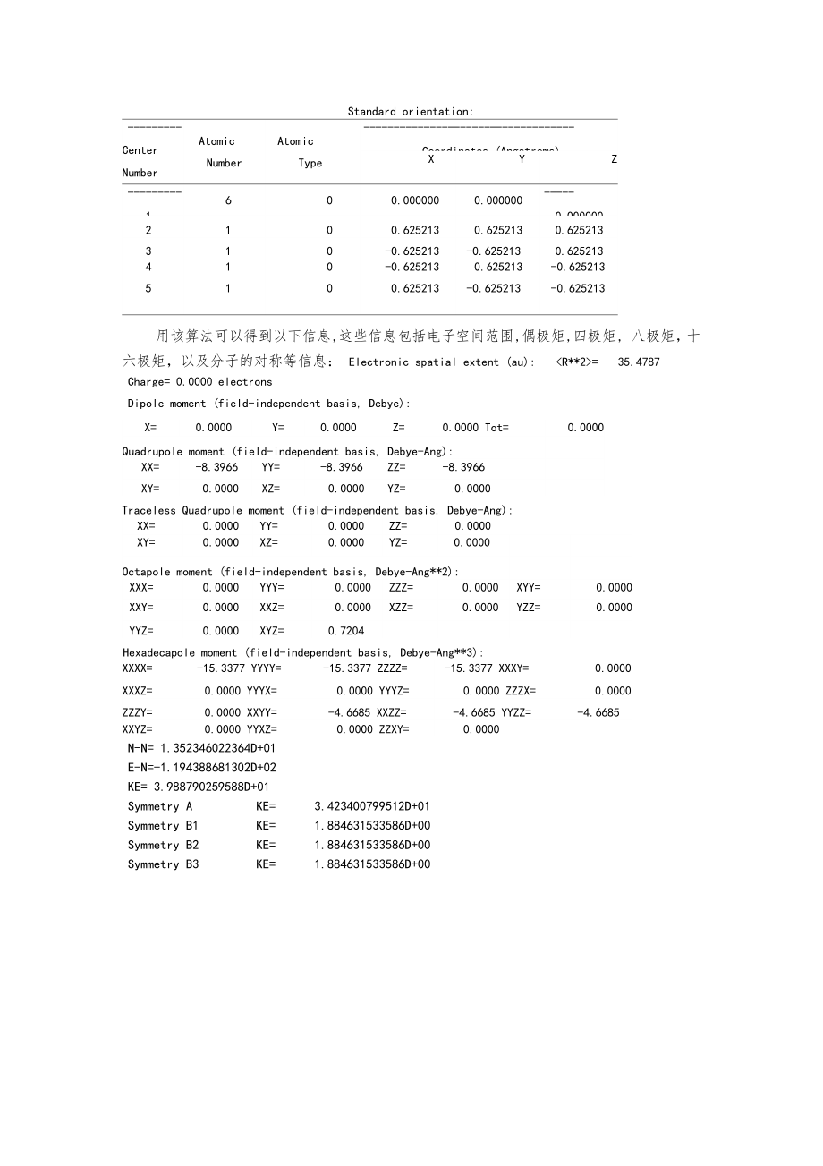 利用高斯计算甲烷.doc