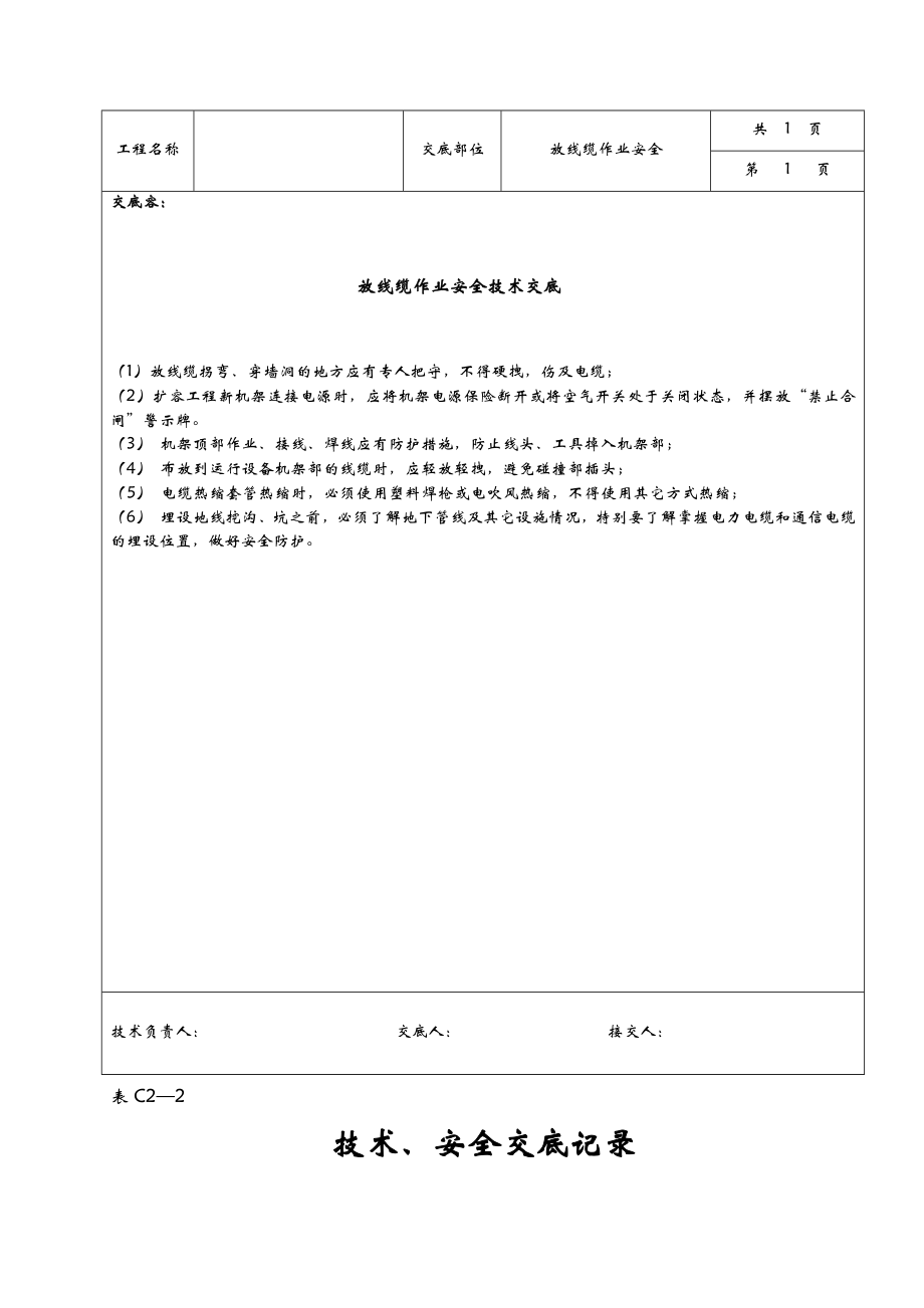 施工安全技术交底全套表.doc