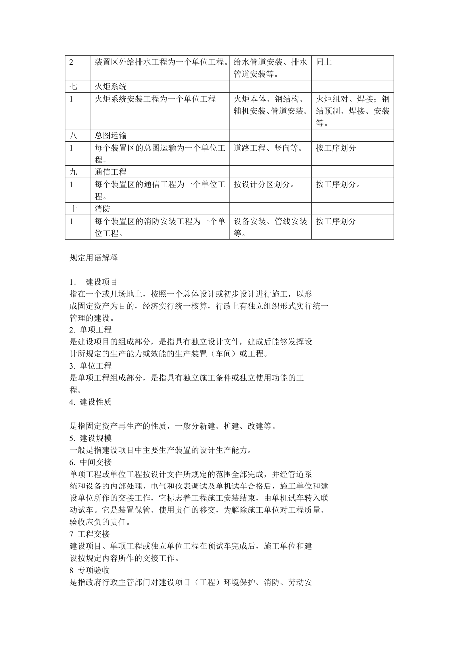 炼油化工建设项目单位工程的划分.doc