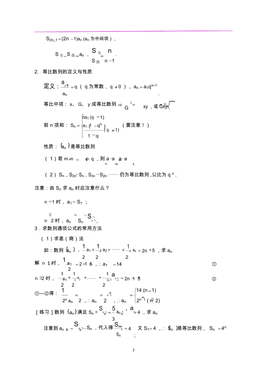 数列基础知识点和方法归纳.doc