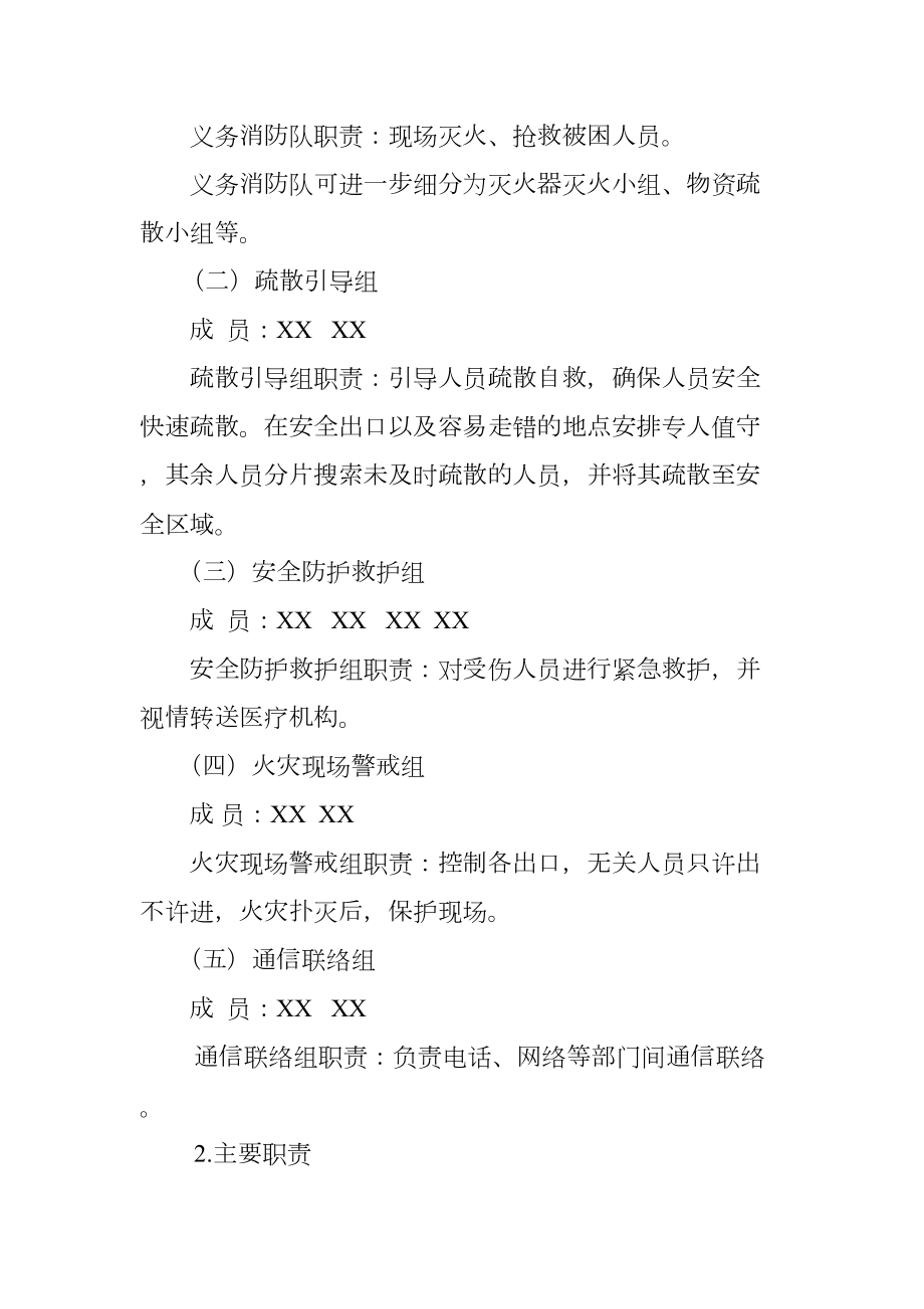 XX卫生院灭火及应急疏散预案.doc