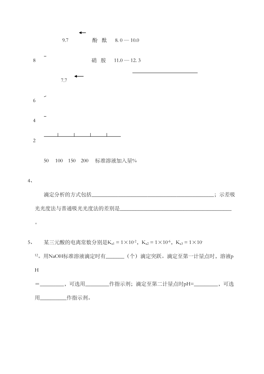 分析化学考试试题及答案定稿版.doc