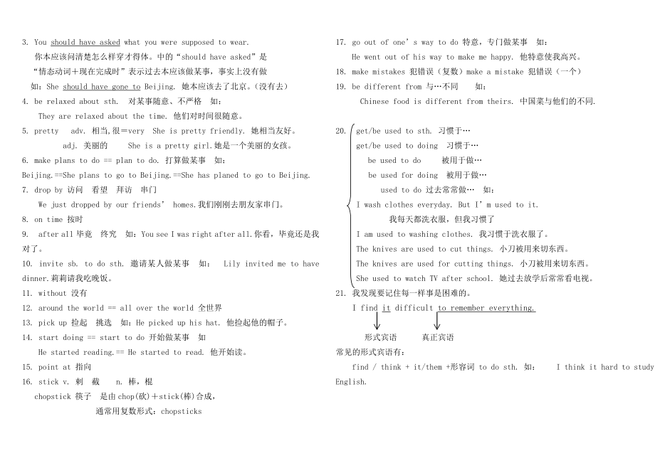 九年级英语1112单元笔记.doc