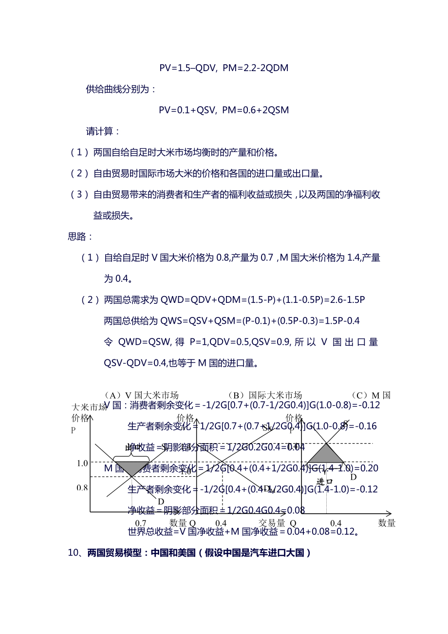 【卓顶优选】《国际经济学》计算题及答案.doc