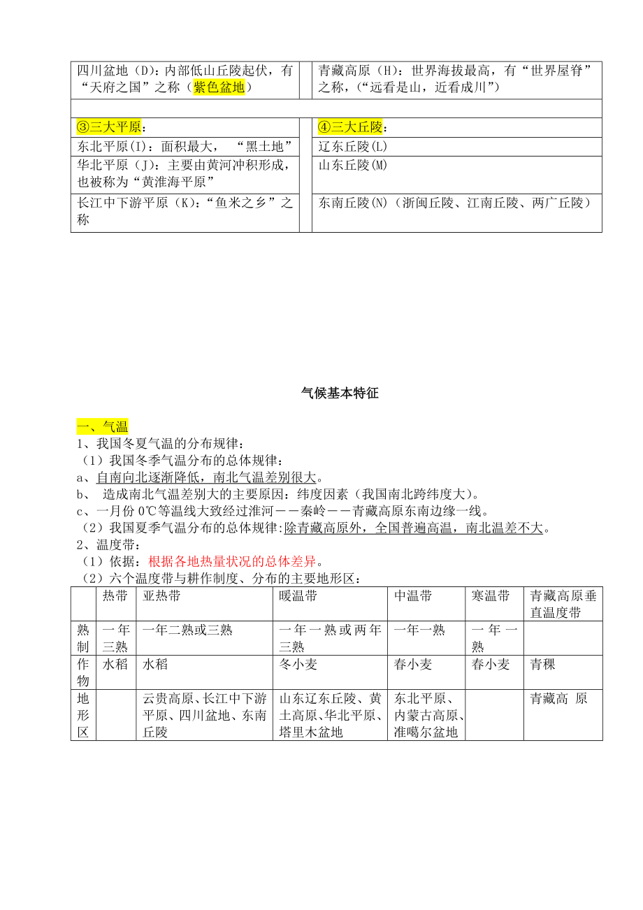 粤教版八年级上册地理知识点总结.doc