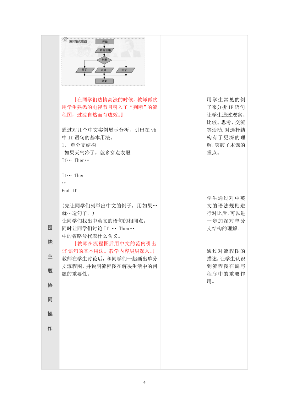 高中信息技术算法与程序设计选择结构教案教科版.doc