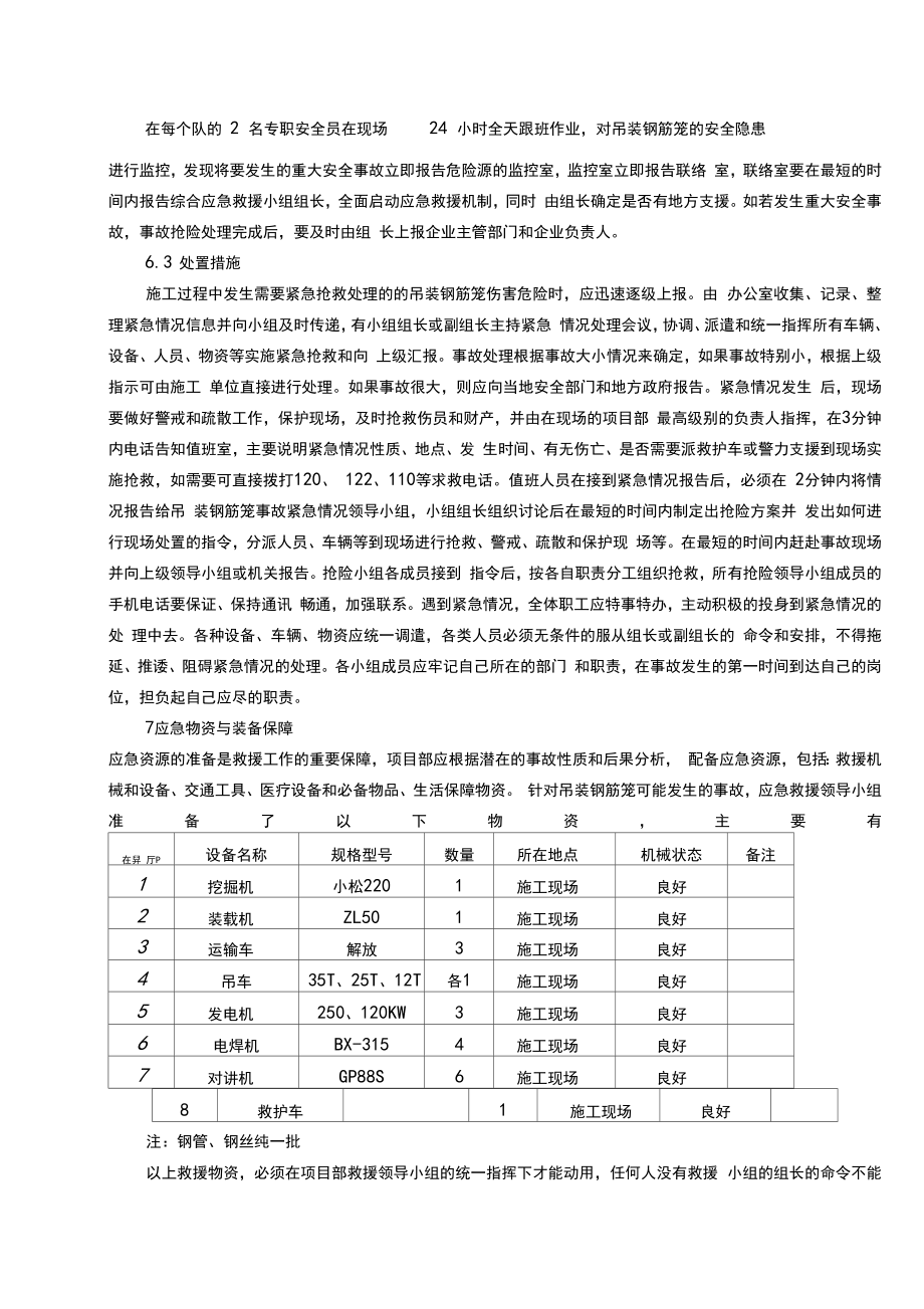 吊装钢筋笼应急预案.doc